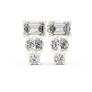 Hello jewels CUBIC ZIRCONIA 10K GOLD Moissanite Pendientes de diamantes Plata de Ley 925 Joyería Linda para mujeres para bodas - Product Image 4