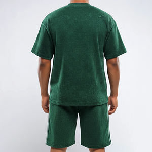 Conjunto de Camiseta y Pantalones Cortos de Algodón 100% Lavado al Ácido, Diseño Oversize, Ropa Casual y Urbana para Hombre, Precio Mayorista Asequible - Product Image 6