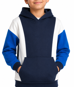 Kids Winter Navy Blue <b>White</b> Royal Blue Hooded Tracksuit Set 100% Cotton Pullover Hoodie Matching <b>Jogger</b> Pants Comfort - Product Image 4
