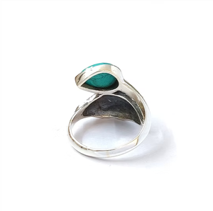Teardrop Turquoise Gemstone <b>Ring</b> 925 Sterling <b>Silver</b> Handmade <b>Stacking</b> Boho Oxidized Finish Jewelry for Women & Girls - Product Image 4