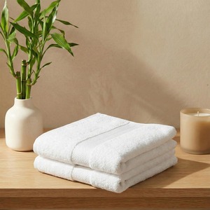 Serviette de bain en coton 100% pur, 550 GSM, blanche, en tissu éponge, douce, épaisse, durable, très absorbante, pour hôtels de luxe, resorts, spas et maison - Product Image 1