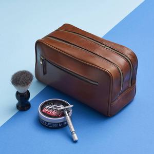 Genuine Leather Toiletry Bag <b>Mens</b> Dopp Kit Vintage Shaving Wash Bag Travel Cosmetic <b>Pouch</b> Custom Private Label TYG-0256 - Product Image 3