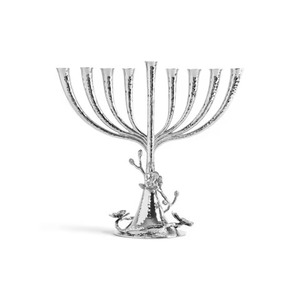 Ménorah décorative classique en métal, support de bougies pour Hanouka, chandelier pour la fête juive, pour la table de la maison et les célébrations. - Product Image 1