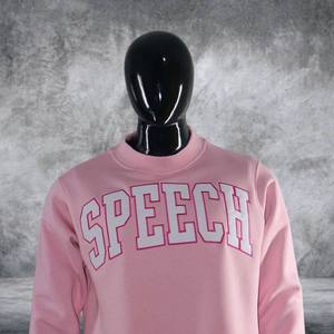 Pull à col montant oversize en coton épais pour femme, rose, personnalisable, fabricant et fournisseur OEM ODM - Product Image 3