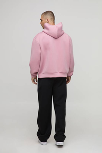 เสื้อฮู้ดดี้ผู้ชายผ้าฟลีซ 100% ผ้าฝ้าย สำหรับฤดูหนาว เป็นมิตรกับสิ่งแวดล้อม ระบายอากาศได้ดี ทรงปกติ ไหล่ตก สีพื้น  รับสกรีนโลโก้ - Product Image 5