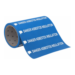 Marqueur de tuyau flexible en rouleau d'isolation en amiante Brady pour avertissement industriel - Product Image 2
