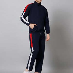 Conjunto Deportivo de Invierno para Hombre, 2 Piezas, Sudadera con Cierre y Pantalones Deportivos, Estampado Informal - Product Image 3