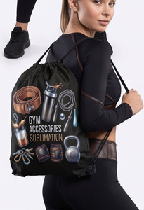 Workout Drawstring <b>Backpack</b> Bags Gym Fitness Sublimation Drawstring Bags Waterproof Double Stringer <b>Backpack</b> Bag - Product Image 5
