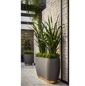Maceta Rectangular Contemporánea de Fibra de Vidrio FRP para Jardines Interiores y Exteriores, Uso con Plantas Artificiales - Product Image 5