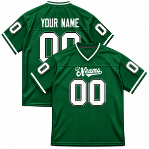 Maillot de football noir personnalisé pour homme, col en V, séchage rapide, chemise de rugby, nom et numéro imprimés par sublimation, manches courtes, 100% polyester, OEM - Product Image 5