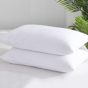 Almohadas Rectangulares Blancas Sólidas para Cama, 100% Algodón, Relleno Esponjoso, Refrigerantes, Ecológicas, Estilo Moderno, Juego de 2 - Product Image 1