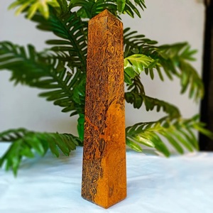 Tour de cristal de jaspe naturel Mariam, pointe de jaspe calligraphique, pierre de guérison polie pour la méditation Reiki, décoration énergétique, vente en gros - Product Image 3