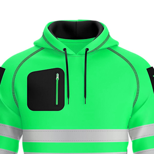 Sweat à capuche haute visibilité réfléchissant pour hommes, vêtements de travail de sécurité, fournisseur avec logo et taille personnalisés, prix avantageux - Product Image 3