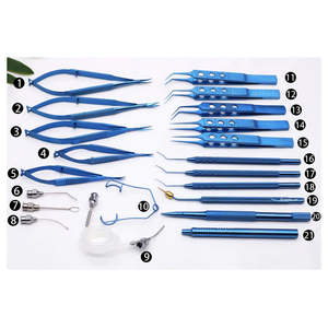 Juego de 21 Instrumentos Oftálmicos Microquirúrgicos Manuales de Primera Calidad, Acero Inoxidable Alemán, Certificación CE ISO13485, 5 Años de Garantía - Product Image 2