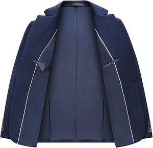 Chaquetas de terciopelo suave estilo empresarial con logotipo personalizado al por mayor, blazers para hombre, abrigos casuales para hombre - Product Image 5
