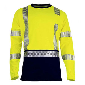 Unisex Long Sleeve Construction Worker T-Shirts Traffic Road Cleaner Safety Clothes Reflective Hi Vis Workwear T-Shirts - Product Image 2