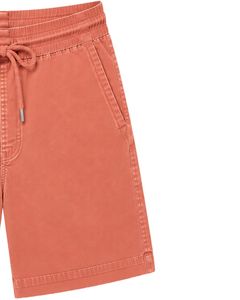 Shorts Bermuda décontractés pour hommes en corail pêche personnalisés, shorts de plage à cordon de serrage légers et décontractés en mélange de coton pour l'été - Product Image 4