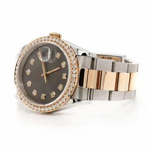 นาฬิกาข้อมือหรูหราประดับเพชรโมอิสซาไนต์ หน้าปัดสีดำ ตัวเรือนสองสี ทอง-เงิน ระบบอัตโนมัติ สายสแตนเลสสตีล - Product Image 5