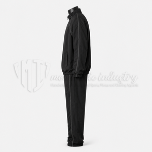 Ensemble de survêtement coupe-vent en nylon pour homme, veste et pantalon de sport épais, tenue d'entraînement deux pièces avec bandes réfléchissantes, imperméable - Product Image 5