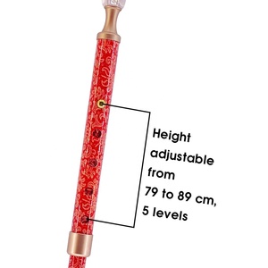 Bastón compacto de aleación de aluminio ligero con mango acrílico y base de goma para suministros de terapia de rehabilitación - Product Image 3