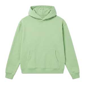 Men's green <b>Hooded</b> Sweatshirt Regular Fit Solid Color Casual Long Sleeve Knitted Cotton Pullover Autumn Style 100% cotton <b>fleece</b> - Product Image 2
