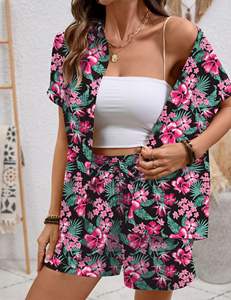 ชุดเสื้อผ้าโพลีเอสเตอร์ระบายอากาศน้ำหนักเบา ชุดเซ็ตสั่งทำพิเศษสำหรับผู้หญิง กางเกงขาสั้นปั่นจักรยานผ้าฝ้ายผสมโพลีเอสเตอร์ ชุดเซ็ตสำหรับผู้หญิง - Product Image 4