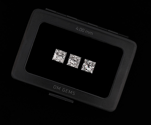 Diamante de corte princesa de 1.0 CT y 4.0 MM, diamante sintético de laboratorio, diamante sintético CVD-HPHT suelto, diamante Melee para joyería (3 piezas) - Product Image 5