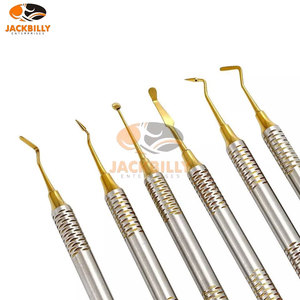 Juego de Instrumentos Dentales Restauradores de 6 Piezas, de Acero Inoxidable con Recubrimiento Dorado Premium, Antiadherentes, con Mango Ergonómico, CE - Product Image 5