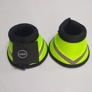 Bottes de protection pour chevaux OEM durables avec bande réfléchissante, jaune fluo, vente en gros - Product Image 5