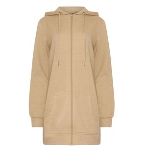 Sweat-shirt à capuche zippé en polaire pour femme grande taille, automne/hiver, fabrication OEM, vente en gros - Product Image 1