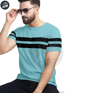 Vente directe usine – T-shirts homme en polyester/coton, coupe classique, col personnalisé, couleur au choix, manches courtes, respirants, en toile, avec bordure contrastante - Product Image 3