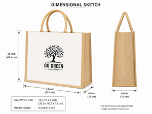 Bolsa de Compras de Yute Laminado, Ecológica, Grande, Reutilizable, con Asas de Cuerda, Logotipo Personalizado, Impermeable, para Compras, Venta al Por Mayor - Product Image 3