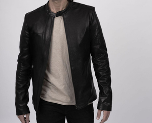 Wholesale Men's Winter <b>Jackets</b> Genuine <b>Sheepskin</b> Leather Slim Fit Motorcycle Perforated Design Stand Breathable Windproof Made - Product Image 6