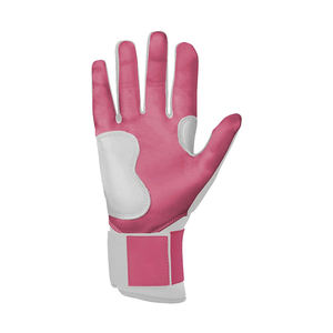 Professional Baseball Batting Gloves Long Cuff Gradient Pink Color Durable Grip Soft Leather Gloves for Training <b>Games</b> - Product Image 4