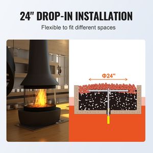 Griglia per Braciere a Gas Propano in Acciaio Inox Rotonda da 24 Pollici, 92.000 BTU, per Uso Interno su Tavolo - Product Image 4