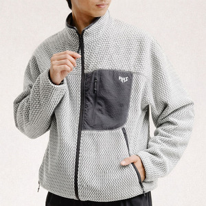 เสื้อแจ็คเก็ตขนแกะนุ่มแบบกำหนดเองสำหรับผู้ชาย น้ำหนักเบา อุ่นสบาย มีซิป เหมาะสำหรับใส่ลำลองกลางแจ้ง เสื้อแจ็คเก็ตผู้ชาย - Product Image 4