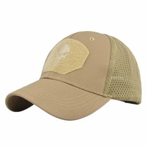 Gorra Trucker de Lona Bordada con Calavera Punisher, Negra, 6 Paneles, Ajustable, Unisex, Casual para Exteriores, para las Cuatro Estaciones - Product Image 2