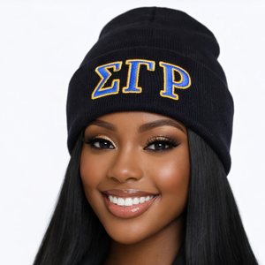 Sigma Gamma Rho Beanie Hat Women Embroidery Knit Cap Warm Winter Skull Cap Casual Stylish Fit - Product Image 1