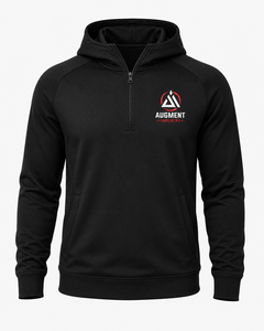 Sudadera con Capucha y Cierre de Cremallera de un Cuarto para Hombre, Color Negro, Corte Regular, Forro Polar, Estilo Deportivo, Informal, para Otoño, Marca Augment Industry - Product Image 1