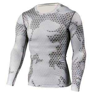 Camiseta Deportiva de Manga Larga para Hombre, Estilo Gimnasio, Material Sublimado, Secado Rápido, Compresión, Apariencia Elegante - Product Image 3