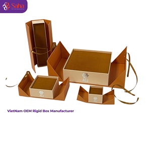 Bio-degradable Materials Embossing Matt Lamination Gift Customizable Handmade Gold Foil Stamping Recyclable Kraft <b>Paper</b> Boxes - Product Image 2