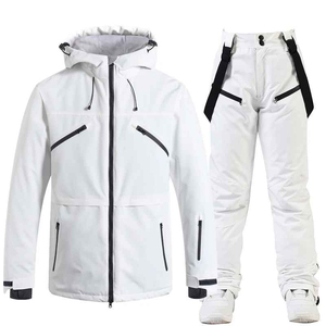 Combinaison de neige unisexe 2 pièces à capuche pour la technologie 1900g, ensemble veste et pantalon en polyester/nylon, vêtements de sport d'extérieur pour adultes - Product Image 1