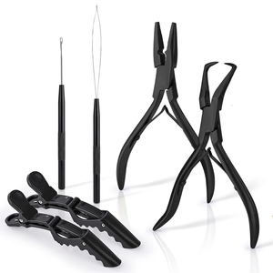 Durable Stainless Steel Hair <b>Extension</b> Plier Kit for Micro Ring Loop Needle and <b>Bead</b> Application Salon Tools Set - Product Image 5