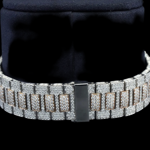 Reloj de Diseño de Alta Gama con Diamantes de Cuarzo, Unisex, Redondo, con Moissanita, Totalmente Cubierto de Diamantes, con Fecha Automática, Estilo Hip Hop - Product Image 3