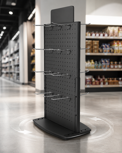 Double Sided Rotating Floor Standing Display Stand Custom Logo Supermarket Promotional Made PVC Black for Custom - Product Image 1