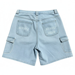 Pantalones Cortos de Mezclilla para Hombre, Estilo Vintage, con Pedrería y Logotipo Personalizado, Moda Urbana 2026, Verano, OEM - Product Image 3