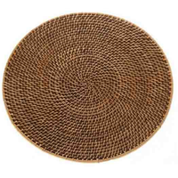 Assiettes décoratives en rotin brun, 100 pièces, pour la mise en table, style bohème, dessous de plat en osier rond, écologique, taille personnalisée