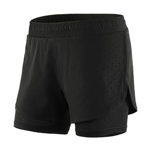Shorts de sport 2-en-1 personnalisés OEM pour femmes, séchage rapide, entraînement, course à pied, avec doublure intérieure moulante, poches et taille élastique - Product Image 2