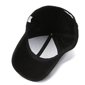 Custom <b>Plain</b> Black Corduroy <b>Baseball</b> <b>Cap</b> Wholesale Adjustable 6 Panel Vintage Ribbed Dad Hat Sports <b>Cap</b> Custom Logo OEM - Product Image 5