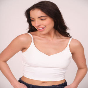 Top de tirantes finos de moda de verano para mujer, chaleco informal sin mangas, top ligero y elegante para uso diario y festivo - Product Image 1